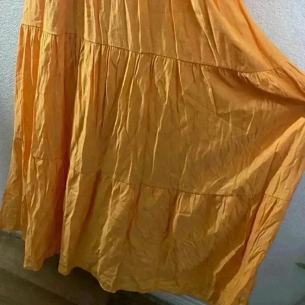 🆕And Now This Plus-Size Tier Light Orange Maxi Dress 0XL🆕 - Picture 9 of 16